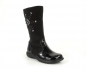 Mittelhohe schwarze Lederstiefel