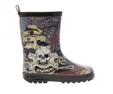 Gummistiefel mit Piraten-Print