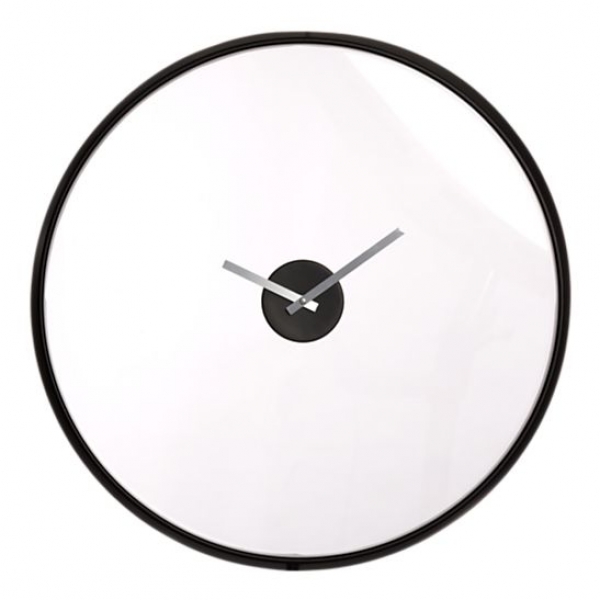 Durchscheinende schwarze Wanduhr